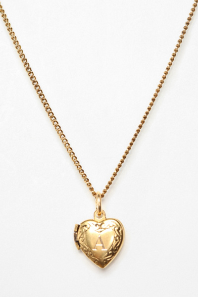 Initial Heart Locket Necklace