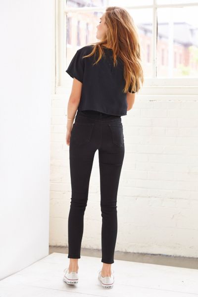 high waisted black jeans with buttons