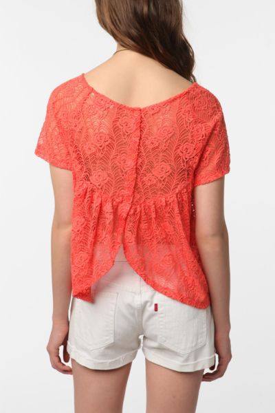 Urban Outfitters - Kimchi Blue Lace Button-Back Top customer reviews ...