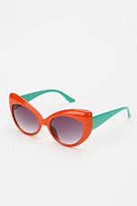 Colorblock Extreme Cat-Eye Sunglasses