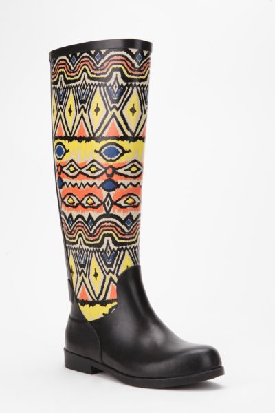 Printed Back-Zip Rain Boot