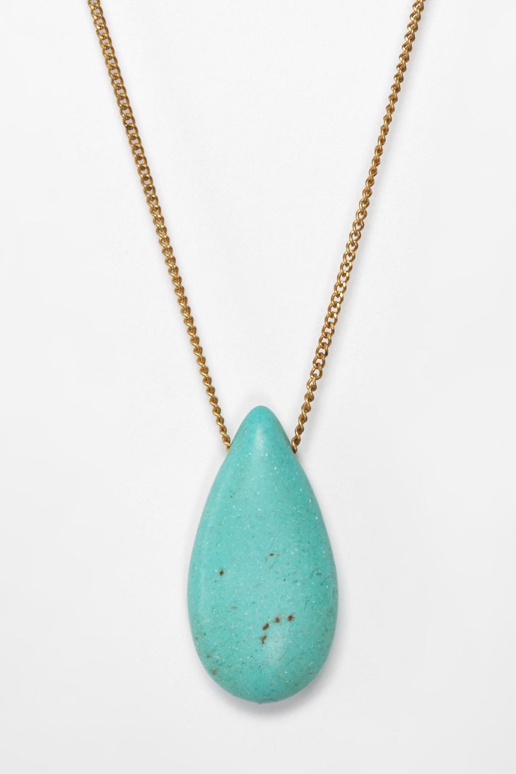   Metal Ista Jewelry for Urban Renewal Vintage Turquoise Tab Necklace