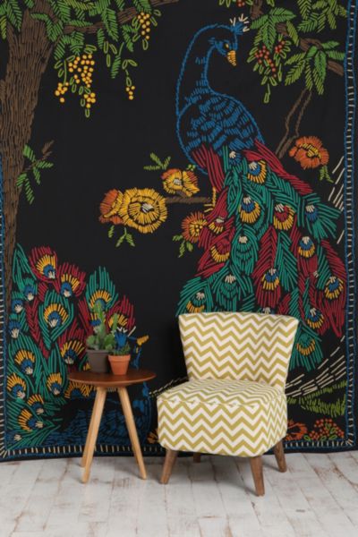 Peacocks and Trees Tapestry - Urban Outfitters