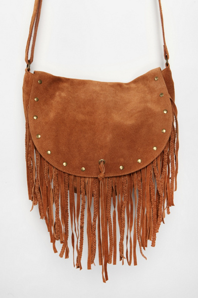 Ecote Suede Stud Fringe Hobo Bag
