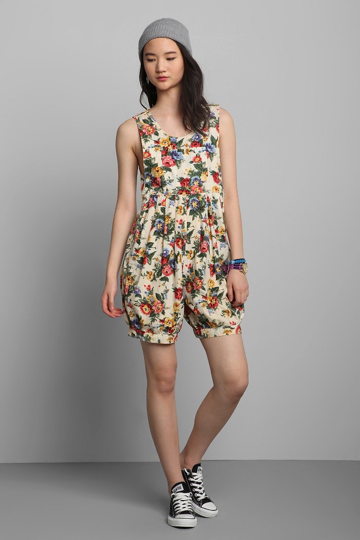 Vintage 80s Floral Romper - Urban Outfitters