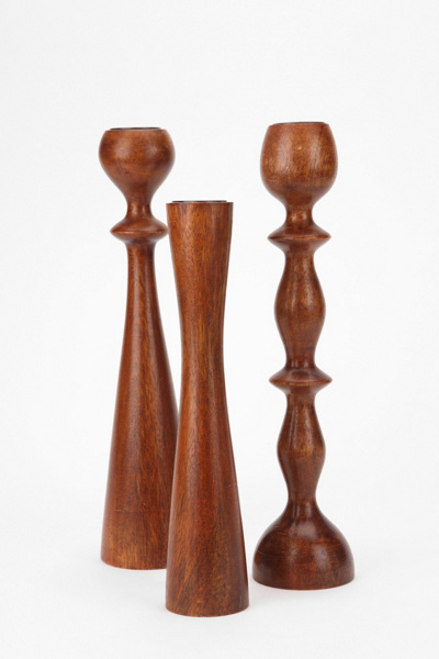 Modern Wood Candlestick