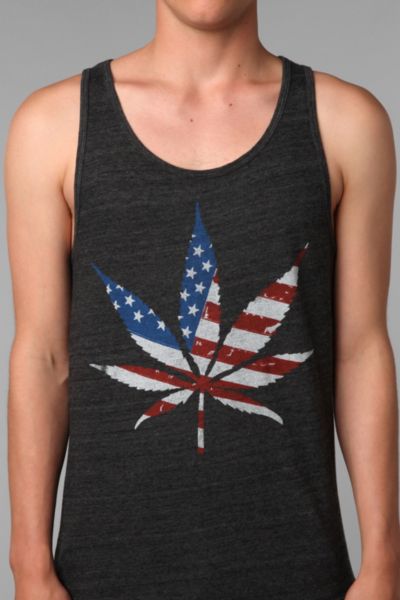 Americana Weed Leaf Tank Top