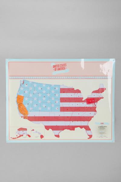 Scratch-Off USA Travel-Map Poster