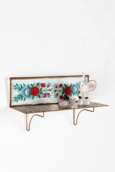 HandPainted Floral Wall Shelf Urban Outfitters