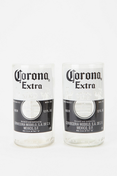 Recycled Beer Bottle Glass - Set of 2