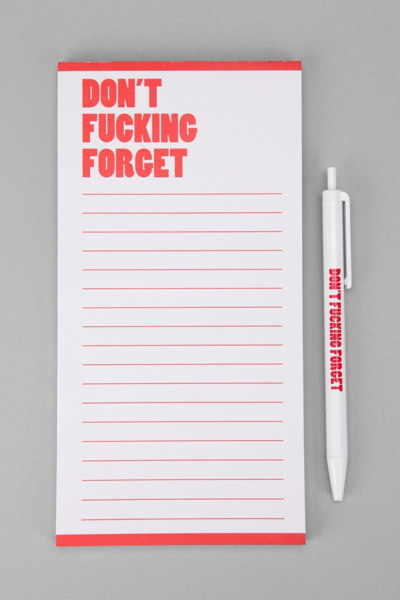 Nasty Notepad: Red One Size Notepads