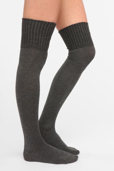 Ribbed Cuff Over The Knee Sock Urban Outfitters