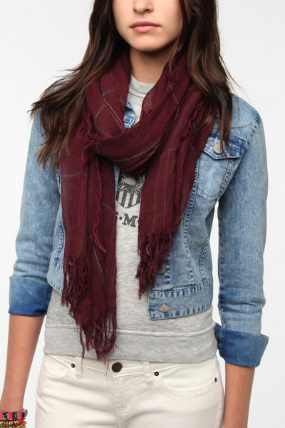 Study Hall Plaid Scarf - Urban Outfitters