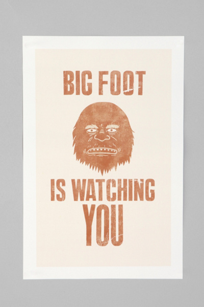 Terry Fan For Society6 Big Foot Is Watching You Art Print