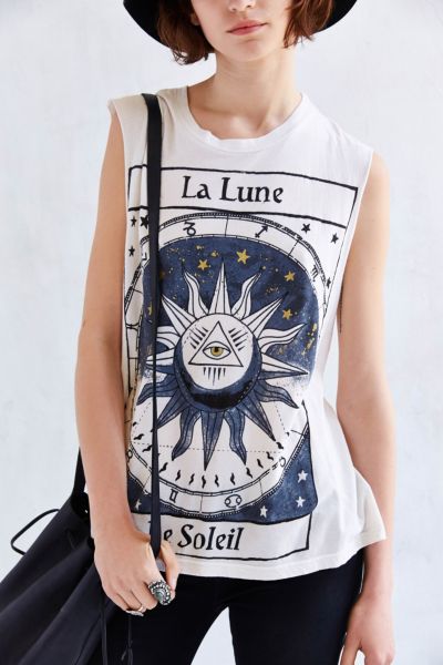 Title Unknown La Lune Foiled Muscle Tee - Urban Outfitters