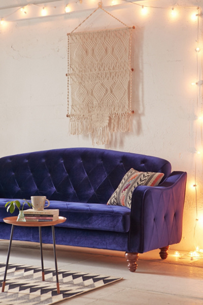Ava Velvet Tufted Sleeper Sofa Urban Outfitters