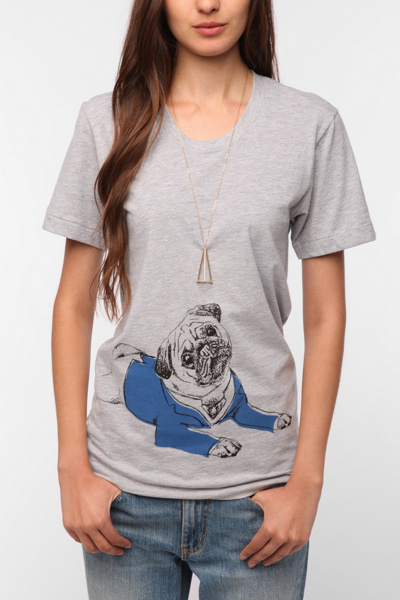 Isabel Sicat for RISD + UO Pug In A Jacket Boyfriend Tee - Urban Outfitters