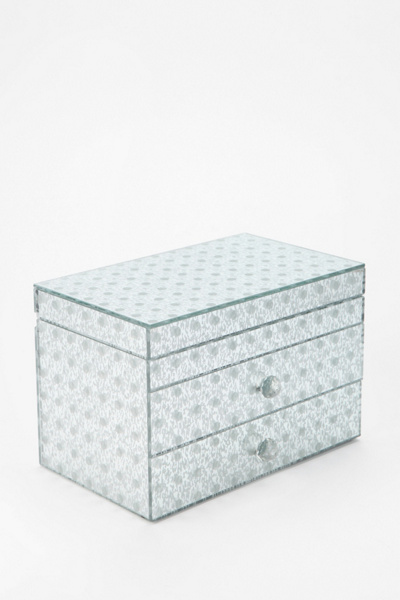 Patterned Mercury Glass Jewelry Box
