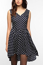 Pins and Needles Silky Polka Dot Open Back Dress