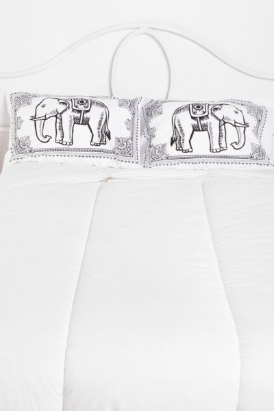 White Black Elephant Pillows Red Tapestry