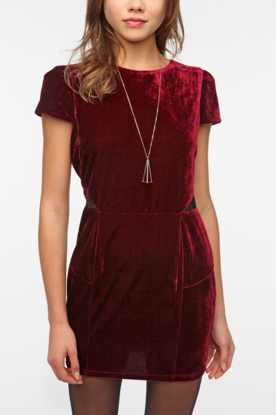 Sparkle  Fade Velvet Puff Sleeve Dress - Urban Outfitters