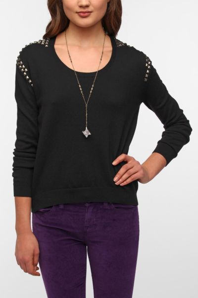 Silence & Noise Studded Shoulder Sweater