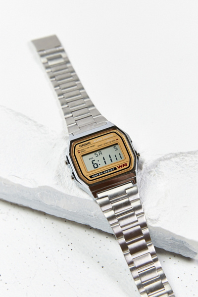 Casio Chrome & Gold Digital Watch Urban Outfitters