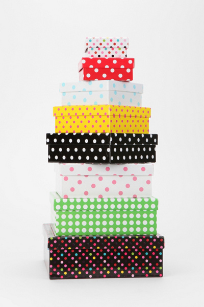 Polka Dot Storage Box Set Of 8 Urban Outfitters