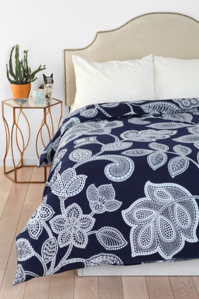 Plum  Bow Sugarplum Lace Duvet Cover - Urban Outfitters