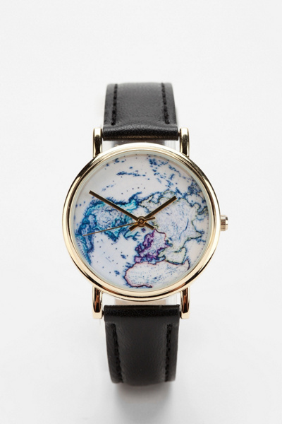 On The Map Leather Watch