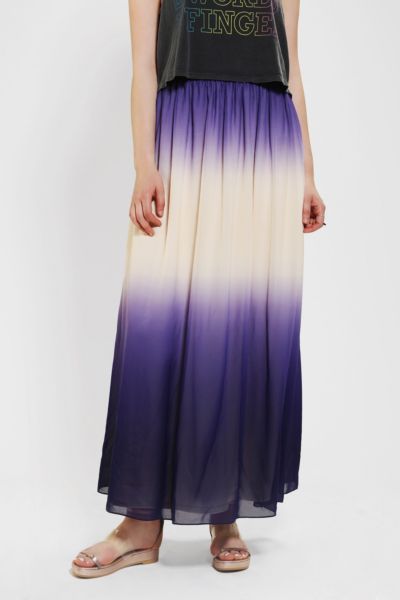 Sparkle And Fade Silky Ombre Maxi Skirt Urban Outfitters 