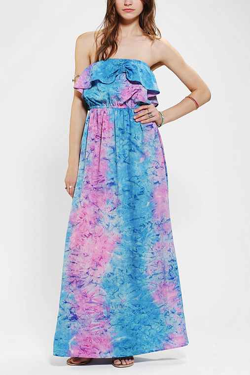 Band Of Gypsies Strapless Ruffle-Top Maxi Dress