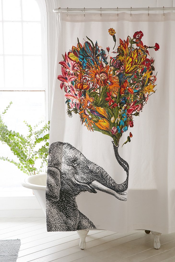 RococcoLA Happy Elephant Shower Curtain - Urban Outfitters