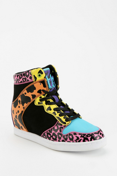 Cute To The Core Animal Print Hidden Wedge High-Top Sneaker - Urban ...