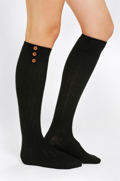 Buttoned Up Knee High Sock Urban Outfitters 