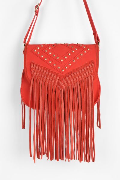 Ecote Studded Fringe Crossbody Bag