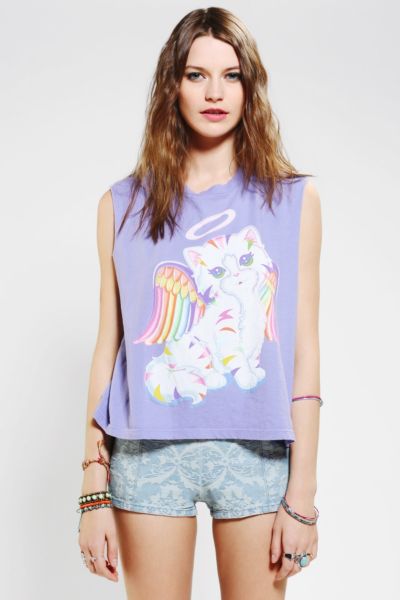 Lisa Frank X UO Angel Kitty Muscle Tee