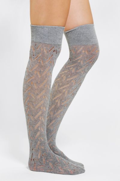 Herringbone Pointelle Knee-High Sock