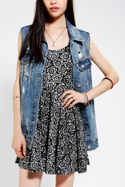 Washborn Oversized Denim Vest - Urban Outfitters