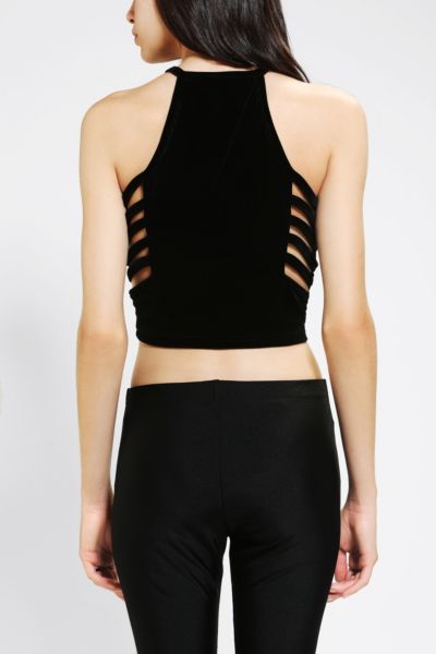 Evil Twin Night Returns Velvet Cropped Top