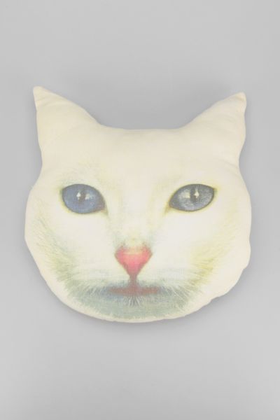 cat face throw pillow