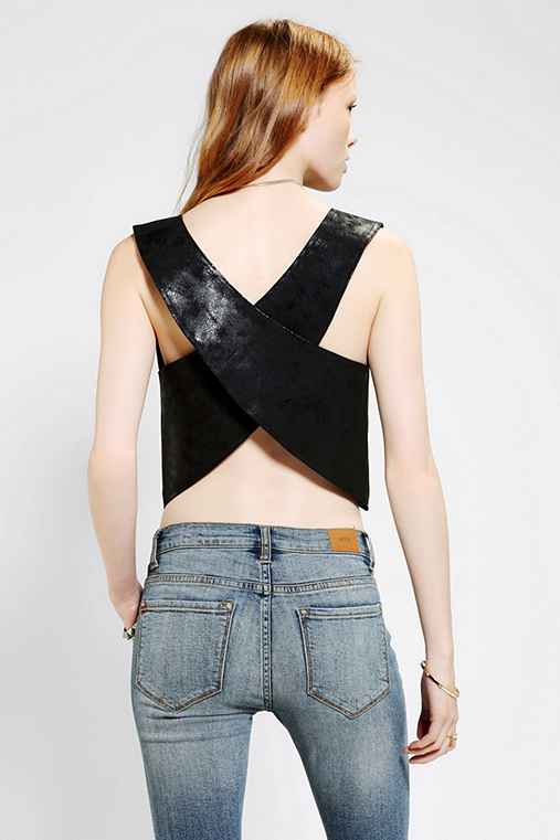 Friend Of Mine Leather Cropped Top