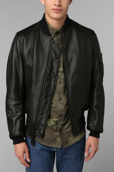 Schott MA1 Bomber Leather Jacket Urban Outfitters
