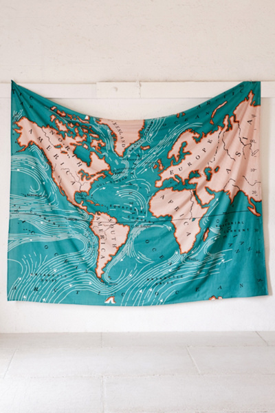 Map Of The World Tapestry 