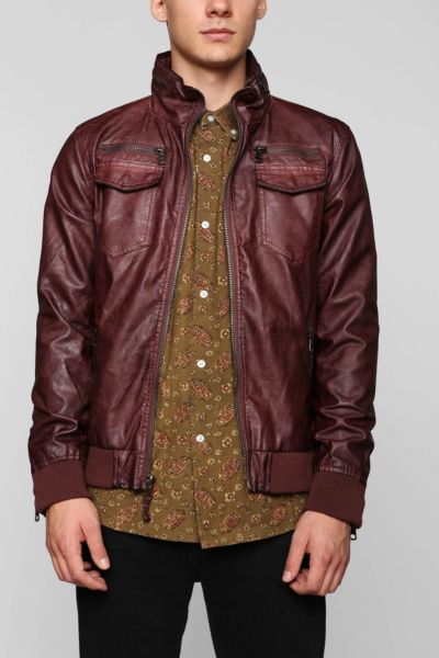 Charles  12 Washed Faux-Leather Jacket - Urban Outfitters