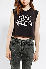 Truly Madly Deeply Stay Spooky Cropped Muscle Tee