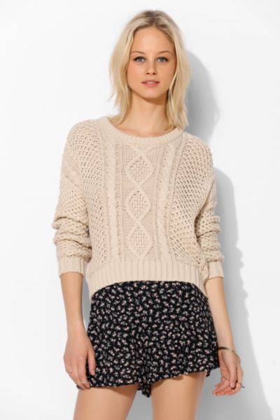 cable cropped sweater