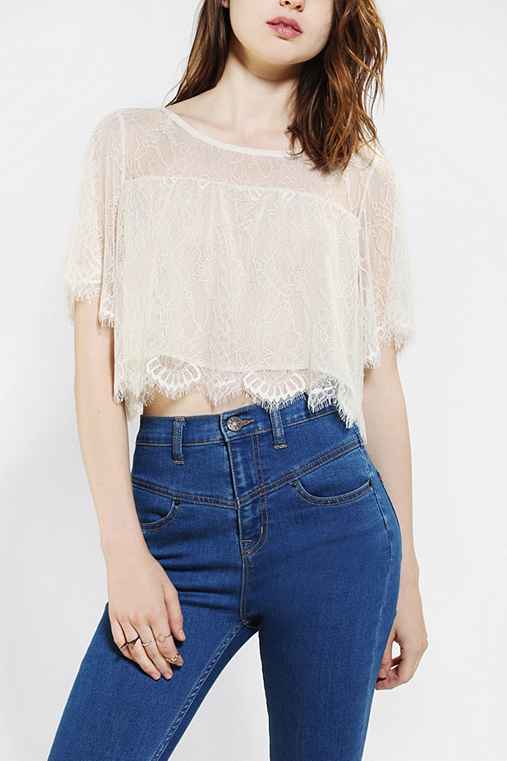 Pins And Needles Femme Lace Cropped Top