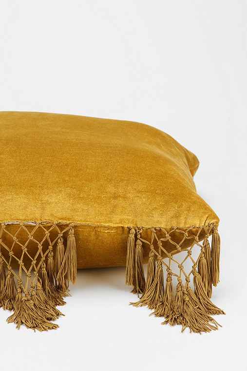 Magical Thinking Velvet Fringe Pillow - Urban Outfitters