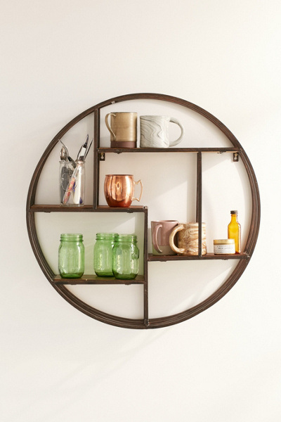 4040 Locust Wooden Circle Wall Shelf Urban Outfitters